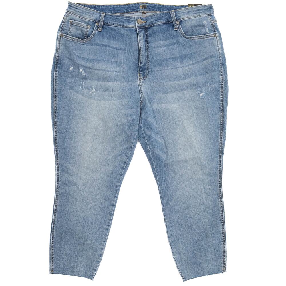 New Kut From The Kloth Catherine High Rise Fab AB Crop Skinny Jeans Size 20